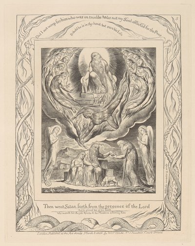 Livro de Jó, Placa 5, Satan Going Forth from the Presence of the Lord and Job