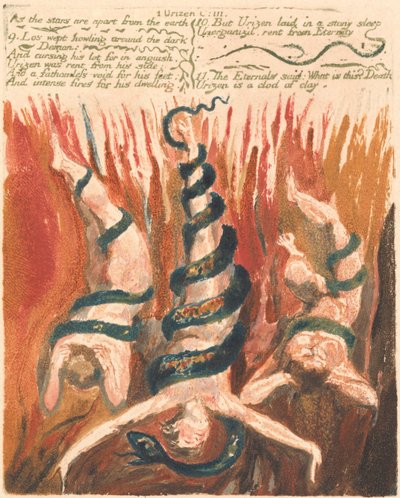 O Primeiro Livro do Urizen, Placa 7, "Como as estrelas estão separadas da terra . . . ." (Bentley 6) de William Blake