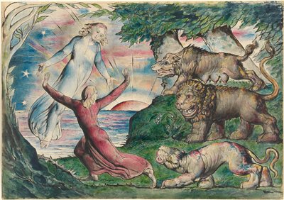 Dante correndo das três feras de William Blake