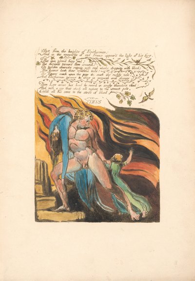 Europa. Uma profecia, ilustração 17, disparada das alturas. . . . (Bentley 18) de William Blake