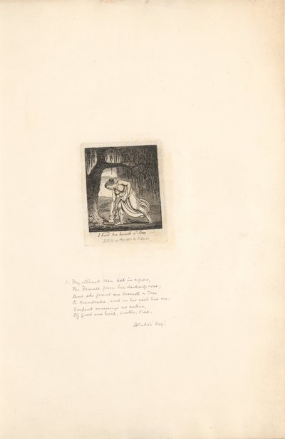 Para os sexos - Os portões do paraíso, ilustração 3, encontrei-o sob uma árvore de William Blake