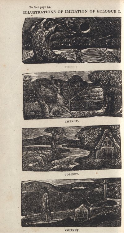 Ilustrações de Imitação de Écloga I, Página 15 de William Blake