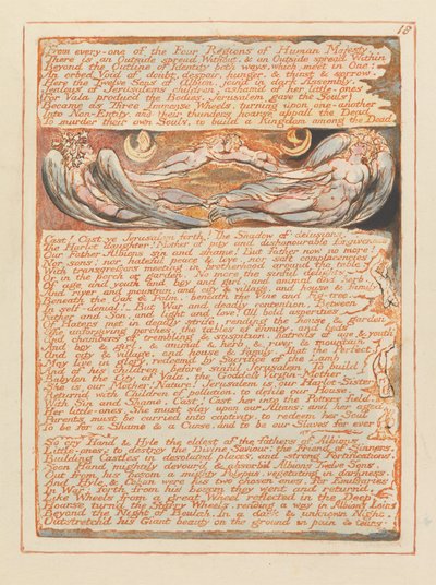 Jerusalém, ilustração 18, de cada uma das quatro regiões .... de William Blake