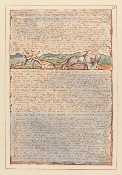 Jerusalém, ilustração 33, de costas para a visão divina .... de William Blake