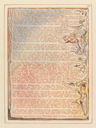 Jerusalém, Placa 40, Los estremeceu ao ver Albion .... de William Blake