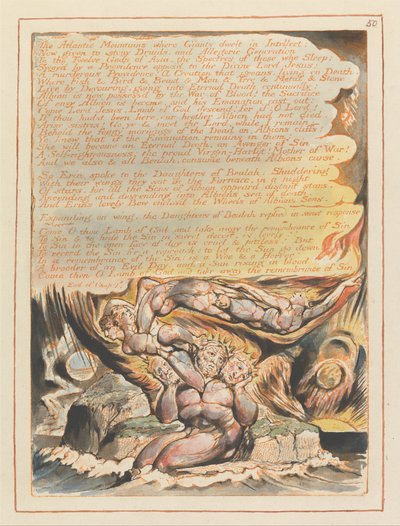 Jerusalém, ilustração 50, As montanhas do Atlântico .... de William Blake