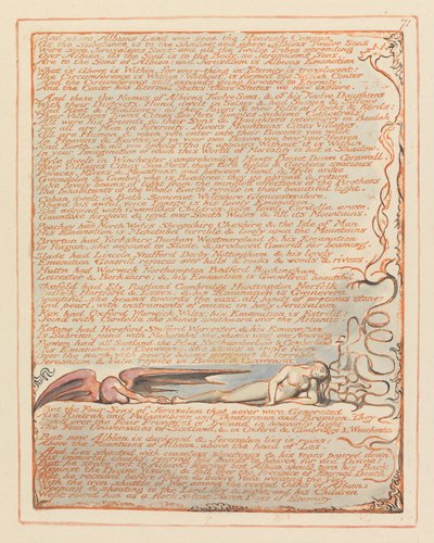 Jerusalém, Placa 71 e acima da Terra de Albions .... de William Blake