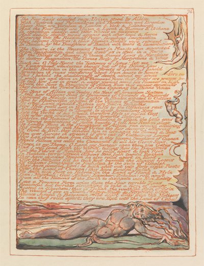 Jerusalém, ilustração 74, A fúria nublada dos Quatro Zoa .... de William Blake