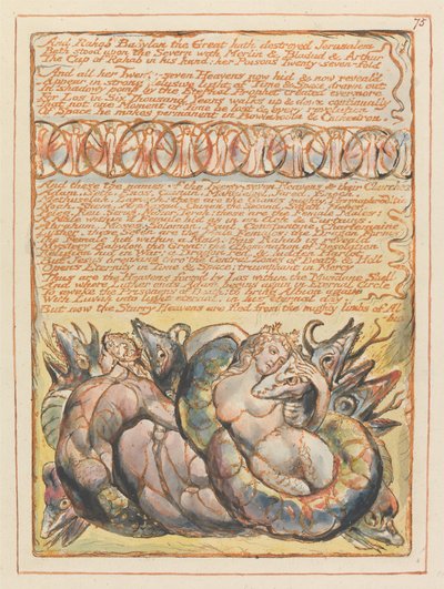 Jerusalém, ilustração 75, e Raabe Babilônia, a Grande .... de William Blake