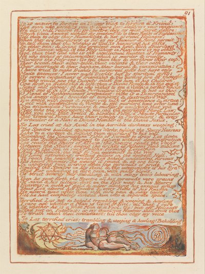 Jerusalém, ilustração 91, É mais fácil perdoar um inimigo .... de William Blake
