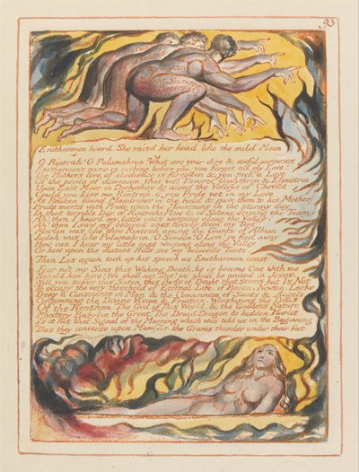 Jerusalém, Placa 93, Enitharmon ouvido .... de William Blake