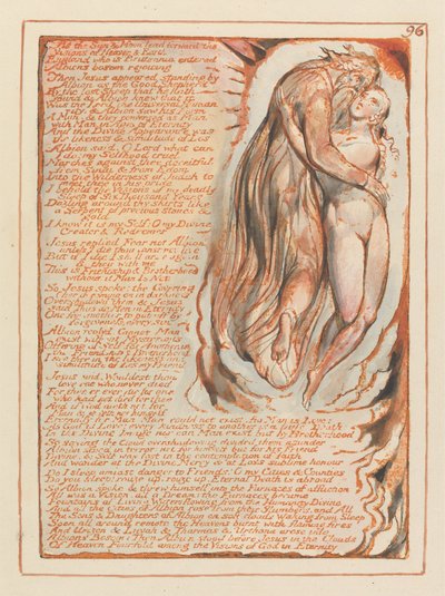 Jerusalém, ilustração 96, Enquanto o Sol e a Lua avançam .... de William Blake