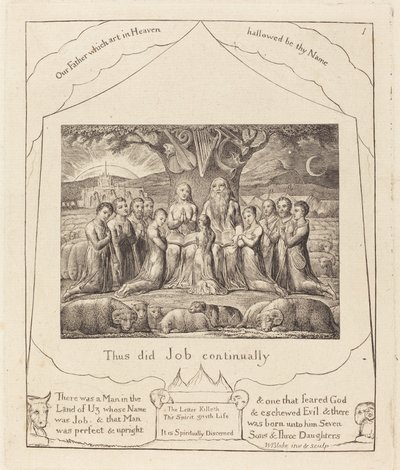 Jó e sua família de William Blake