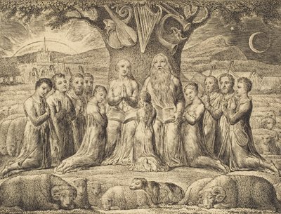 Job and His Family, 1825. de William Blake
