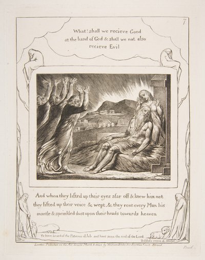 Consoladores dos trabalhos, das ilustrações do livro de trabalho, 1825-26. de William Blake