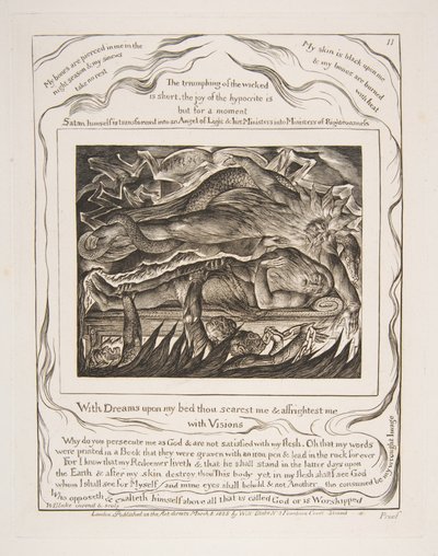 Trabalhos Sonhos maus, das ilustrações do livro de trabalho, 1825-26. de William Blake