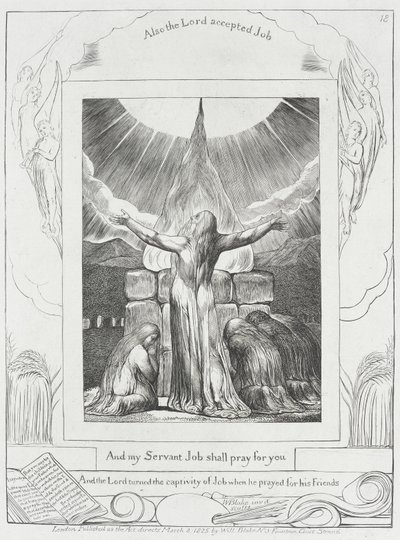 A oração de Jó foi atendida de William Blake