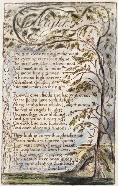 Noite, 1789 de William Blake