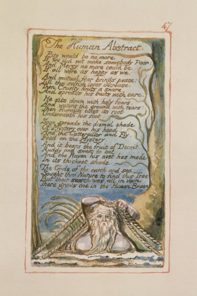 P.125-1950.pt47 O Resumo Humano: placa 47 de Canções da Inocência e da Experiência (exemplar AA) c.1815-26 (gravura, tinta e wc) de William Blake