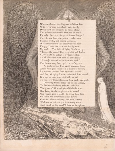 Placa 27 (página 54): "O vale da morte! aquele vale cimmeriano silencioso". de William Blake