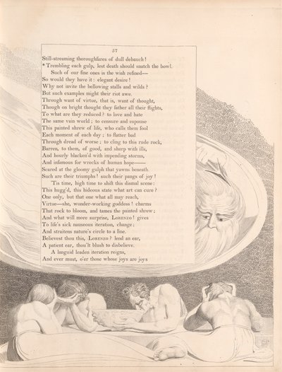 Placa 29 (página 57): "Tremendo cada gole, para que a morte não agarre a tigela de William Blake