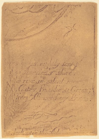 Neudruck von Fragment einer stornierten Platte für "Eine Prophezeiung" de William Blake