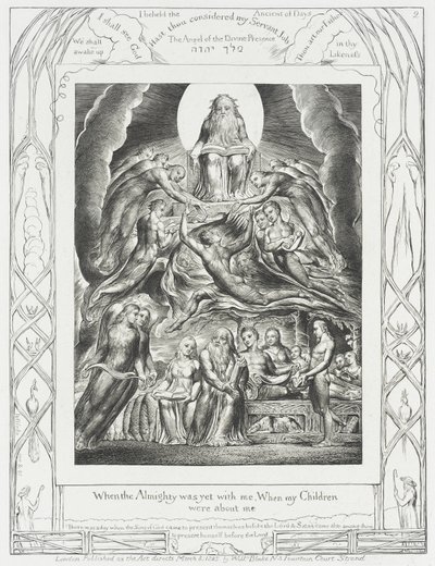 Satanás a comparecer perante Deus de William Blake