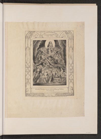 Satanás diante do trono de Deus, 1825. de William Blake