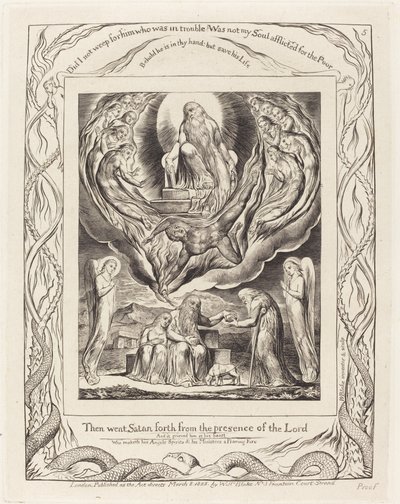 Satanás saindo da presença do Senhor de William Blake