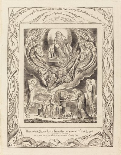 Satanás saindo da presença do Senhor de William Blake