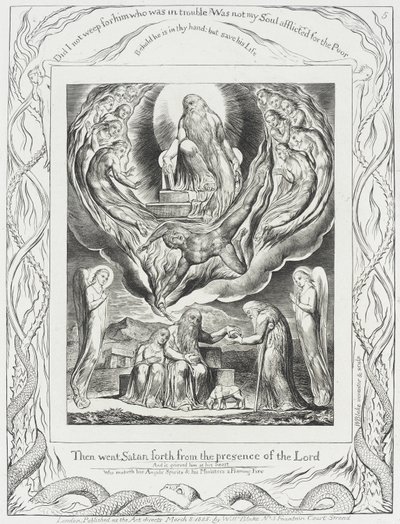 Satanás a afastar-se da presença do Senhor de William Blake
