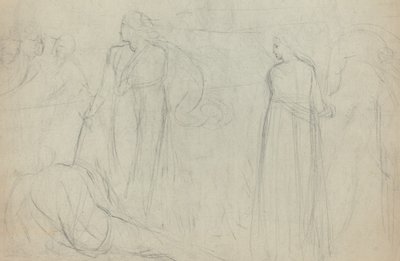 Esboço de um espadachim sobre seu oponente derrotado [verso] de William Blake