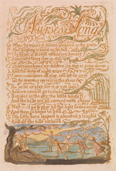Canções da Inocência, Placa 22, Canção da Enfermeira (Bentley 38) de William Blake