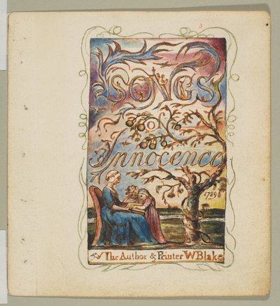 Canções de Inocência: Página de título, ca. 1825. de William Blake