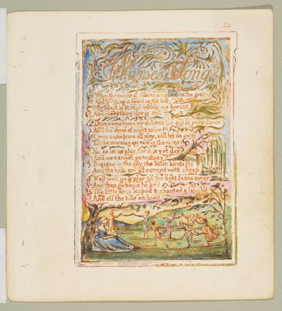 Canções de Inocência e de Experiência: Canção da Enfermeira, ca. 1825. de William Blake