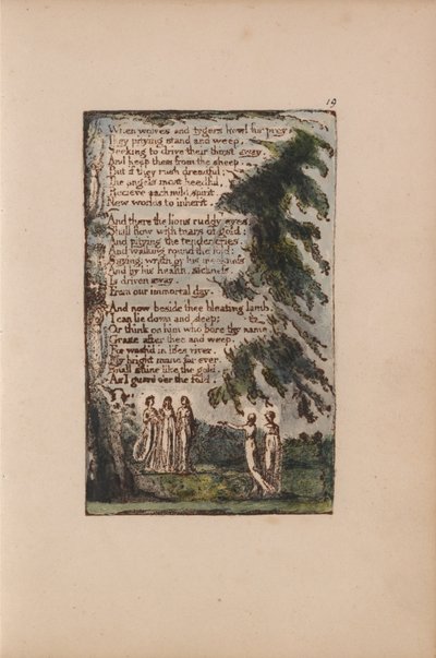 Canções de inocência e experiência, ilustração 19, noite (Bentley 21) de William Blake