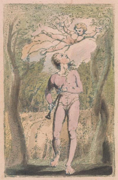 Canções de Inocência e de Experiência, Placa 1, Innocence Frontispiece (Bentley 2) de William Blake