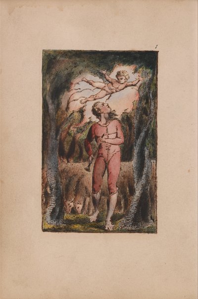 Canções da Inocência e da Experiência, Placa 1, Frontispício da Inocência (Bentley 2) de William Blake
