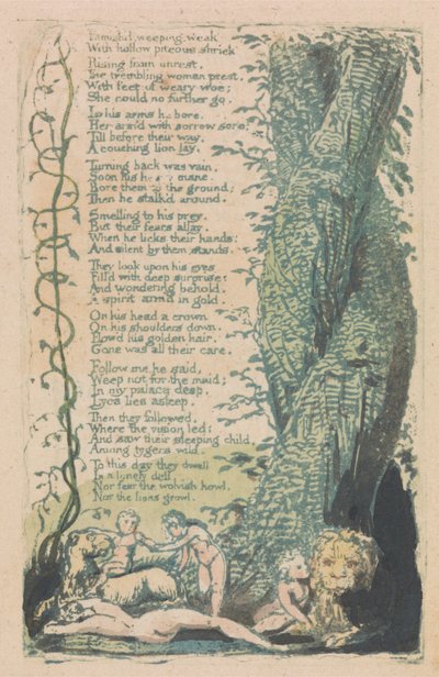 Canções de inocência e experiência, ilustração 22, The Little Girl Found (Bentley 36) de William Blake