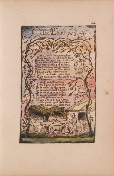 Canções de inocência e experiência, ilustração 24, O cordeiro (Bentley 8) de William Blake