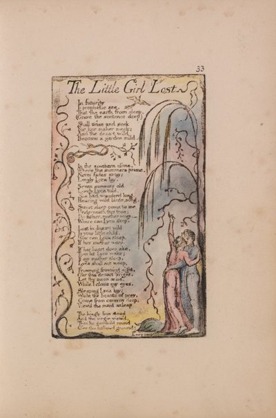 Canções de inocência e experiência, ilustração 33, The Little Girl Lost (Bentley 34) de William Blake