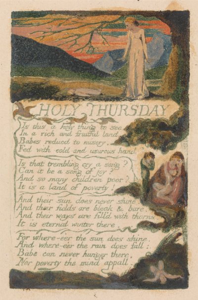 Canções da Inocência e da Experiência, Placa 38, "Quinta-feira Santa" (Bentley 33) de William Blake