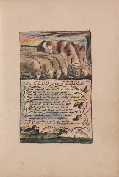 Canções de inocência e experiência, ilustração 40, O torrão e o seixo (Bentley 32) de William Blake