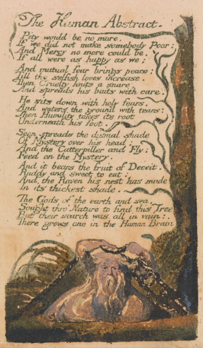 Canções de inocência e experiência, ilustração 46, The Human Abstract (Bentley 47) de William Blake