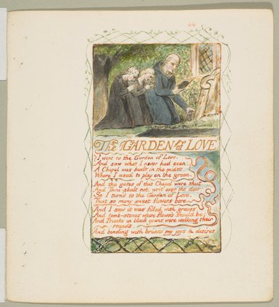 Canções de Inocência e de Experiência: O Jardim do Amor, c. 1825. de William Blake