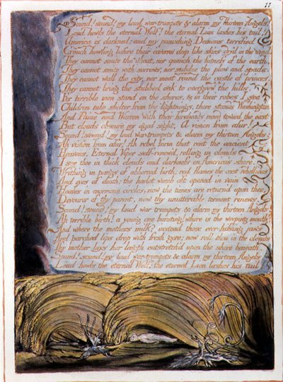 "Som! Som!", placa 9 de "America, a Prophecy". de William Blake