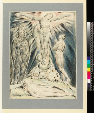O Arcanjo Miguel prediz a Crucificação de William Blake