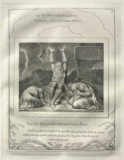O Livro de Jó: No. 8, que o dia pereça em que nasci, 1825. de William Blake