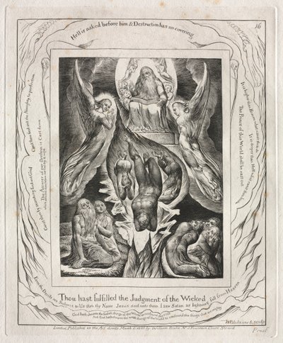O Livro de Jó: Pl. 16, Tu cumpriste o julgamento dos ímpios de William Blake