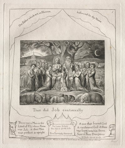 O Livro de Jó: Pl. 1, Assim fez Jó continuamente de William Blake
